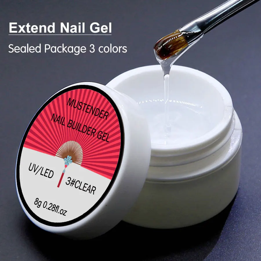 

8g Clear White Jelly Builder for Nails Transparent Poly Nail Gel Self Leveling Extending Gel Finger Prolong Extension Glue