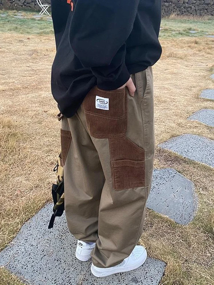 

Harajuku Cargo Pants Women Vintag Y2k Hip Hop Oversized Patchwork Japan Style Loose Trousers Female Streetwear Grunge