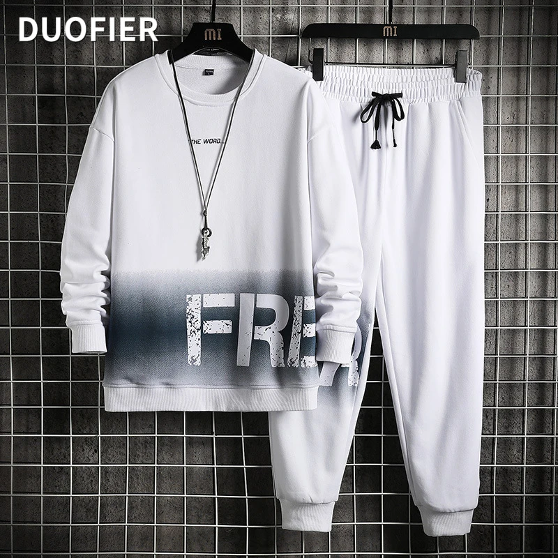 

Men's Tracksuit Casual Sport Sets Pullovers Hoodies Jogging Pants Two Piece Set Sportswear Fashion Sweatshirt Suit Men Clothing