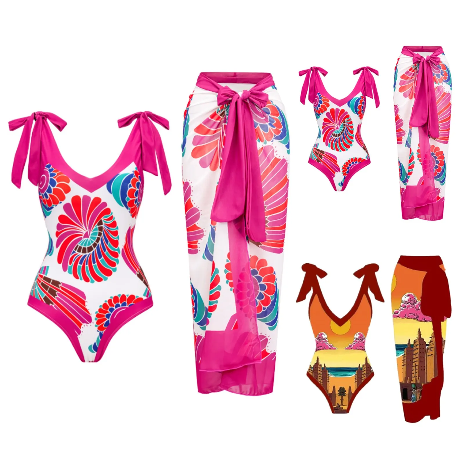 

Женский винтажный купальник с цветочным принтом, 1 шт.