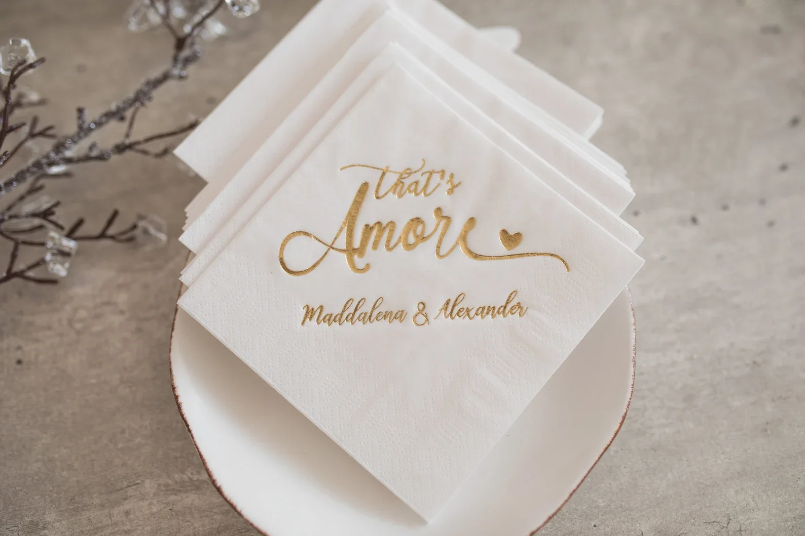 50 шт. персонализированные салфетки золотая фольга Bedruckte Servietten на заказ свадебные