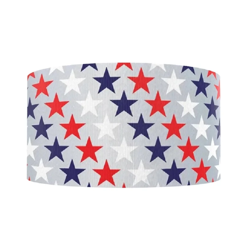 

50yards Independence Day Printed Grosgrain Ribbon Star FOE Webbing DIY Hairbows Party Decoration Crafts Gift Box Wrapping