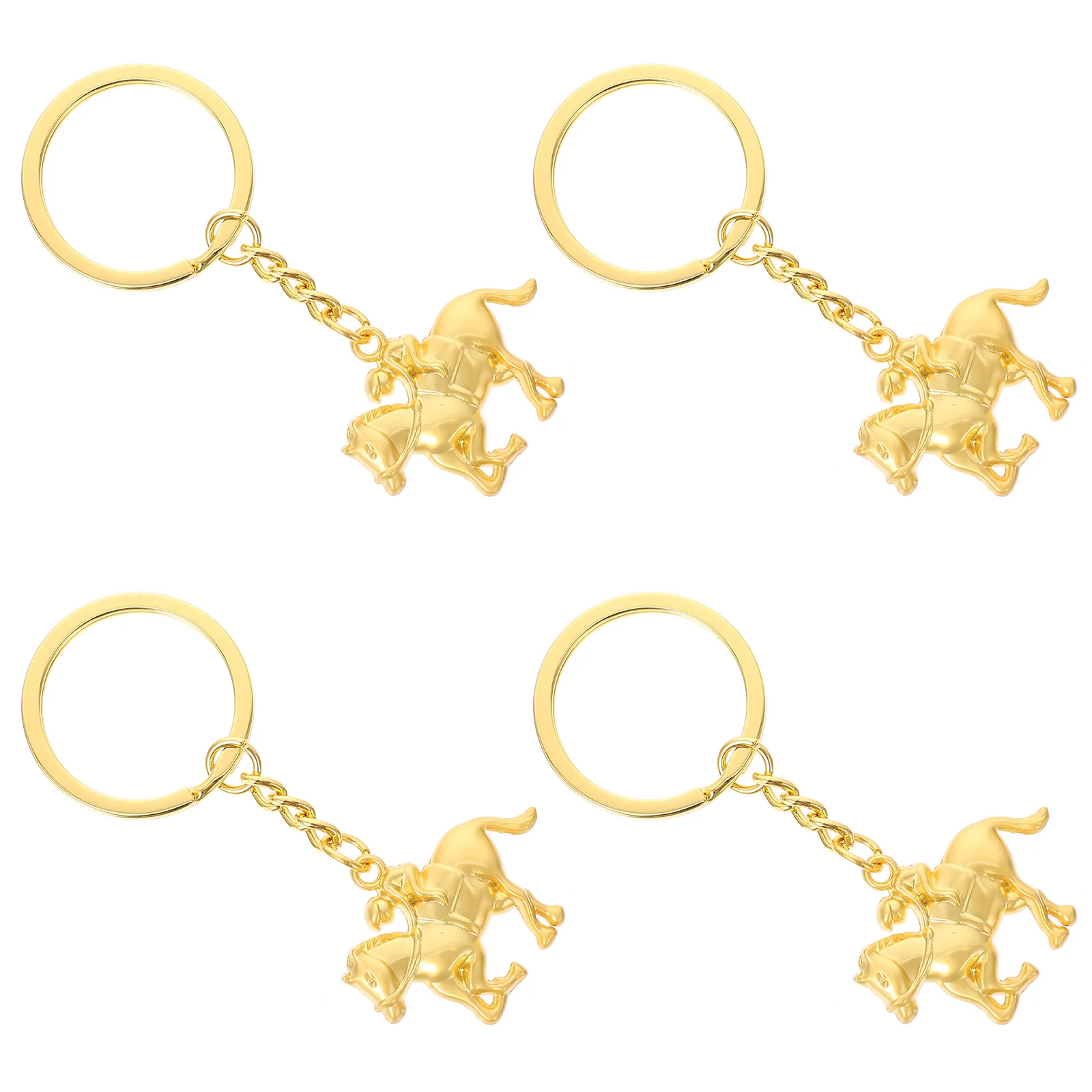 

4pcs Zinc Alloy Key Chains Versatile Souvenir Pendants Equestrian Design Decors