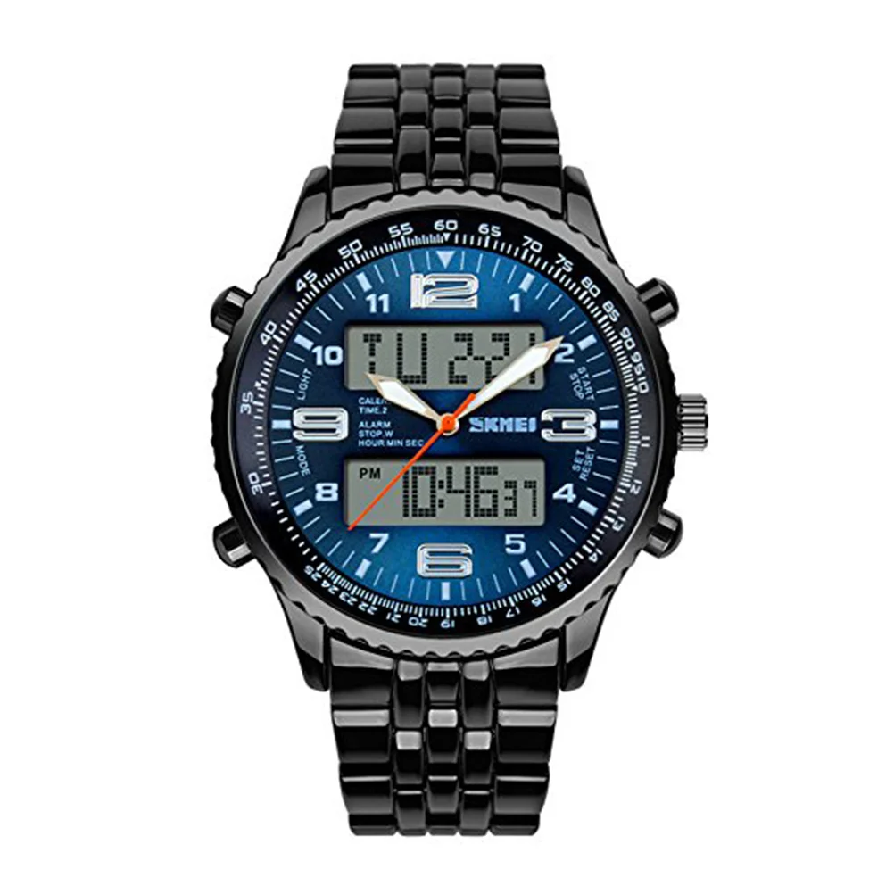 

Men Watch Wrist With Alloy Case Watches LED Digital Watchm Water Resistant Mens