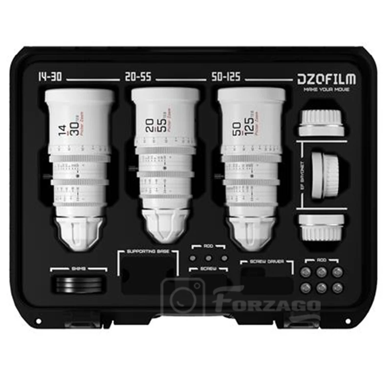 DZOFILM Pictor 14-30mm 20-55mm и 50-125mm T2.8 Super35 Parfocal Zoom Cine Lens Kit с жестким чехлом для Arri PL Canon EF W on.
