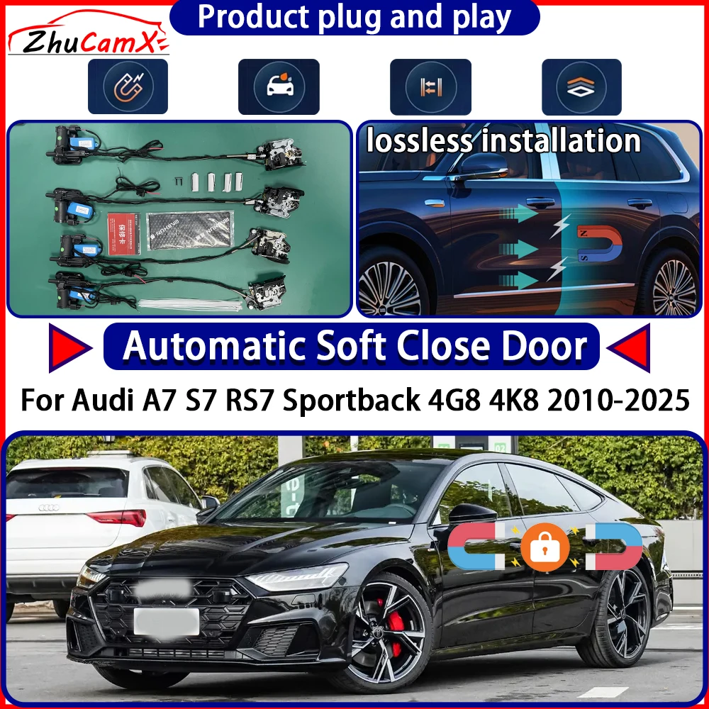 Фото Привод дверного замка OEM для Audi A7 S7 RS7 Sportback 4G8 4K8 2010-2025, комплект мягкого закрытия двери, система защелки с электроприводом, автоматическая выдвижная дверь №1