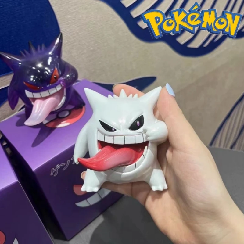 2024 Новинка в наличии 9 см аниме Покемон Генгар черный/белый язык фигурка игровая