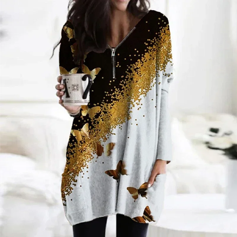 Элегантная женская футболка с абстрактным принтом лица Осенний Женский пуловер