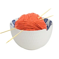 yarn holder bowl anti slip ceramic yarn bowl skein storage bowls with adjustable piston sturdy long lasting handmade crochet