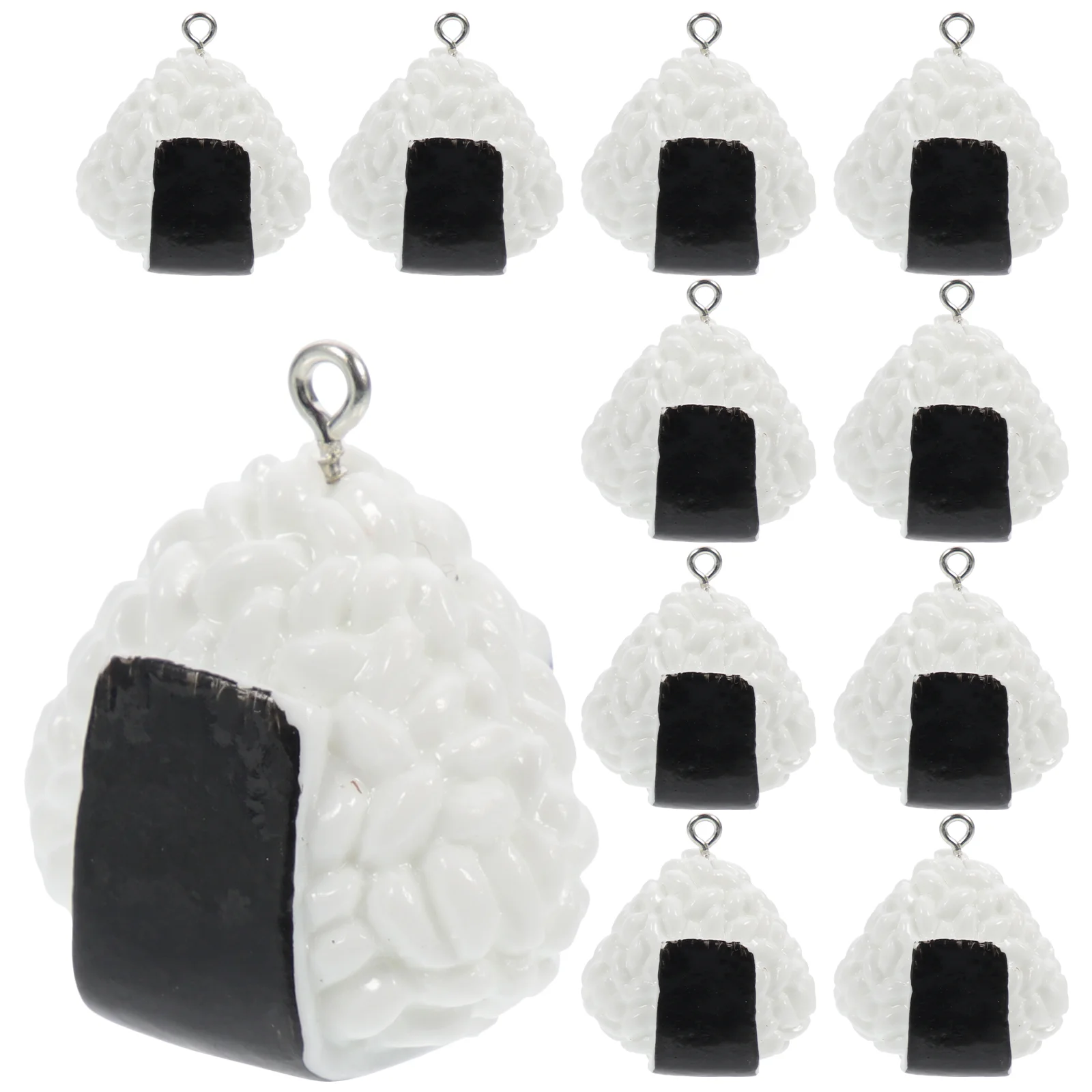 

10 Pcs Imitation Sushi Rice Ball Earring Charms Resin Pendant Bag Decorative Hanging Balls Food Jewelry DIY