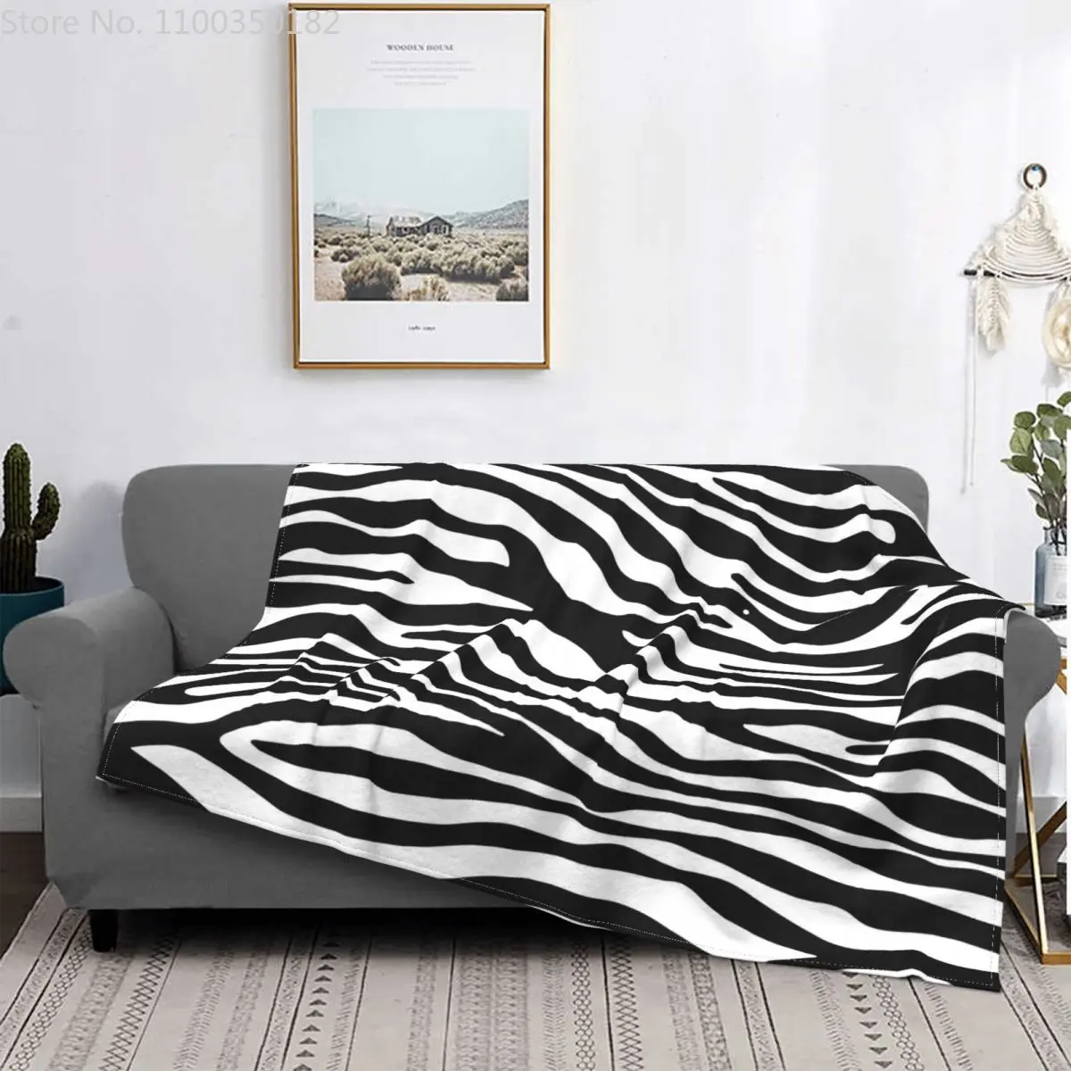 

Zebra Skin Blanket Fleece Winter Animal Multi-function Lightweight Thin Throw Blankets for Bed Office Plush Thin Quilt