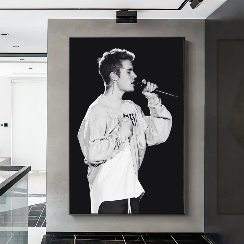 

Hot Justin Bieber Fashion Pop Music Singer Star Poster Prints Canvas Art Paintings Oil Painting Wall Art For Living Room Decor