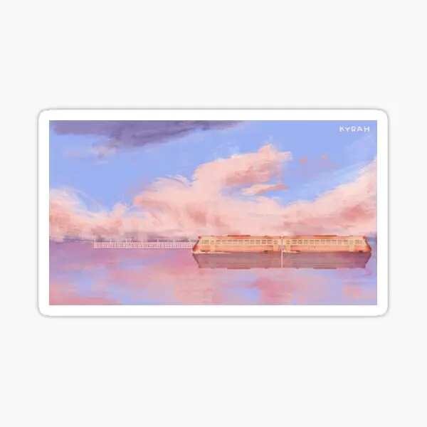 

5 шт. наклеек с изображением пириллированного поезда и станции, домашний бампер, художественный аниме фон для гостиной, Забавный мультяшный ...