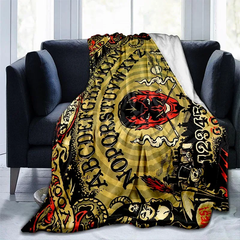 

Cat Skulls Ouija Board Throw Blanket Witchy Premium Blanket Gothic Home Decor Blanket Halloween Decor Gifts Witchcraft Blankets