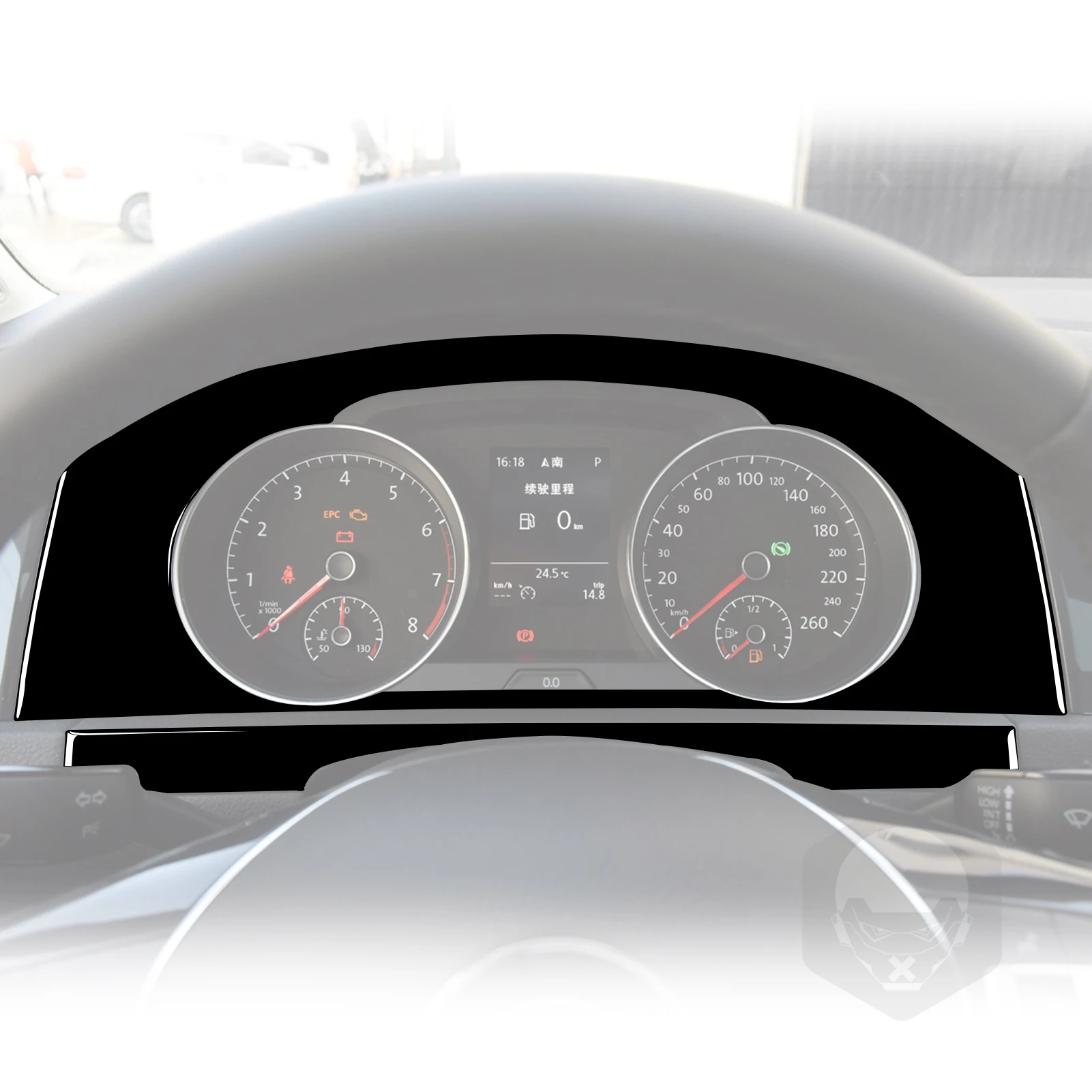 Фото Для Volkswagen Golf 7 GTI Mk7 2013 2014 2015 2016 2017 крышка спидометра на приборную панель черная наклейка на фортепиано аксессуары для интерьера автомобиля №2