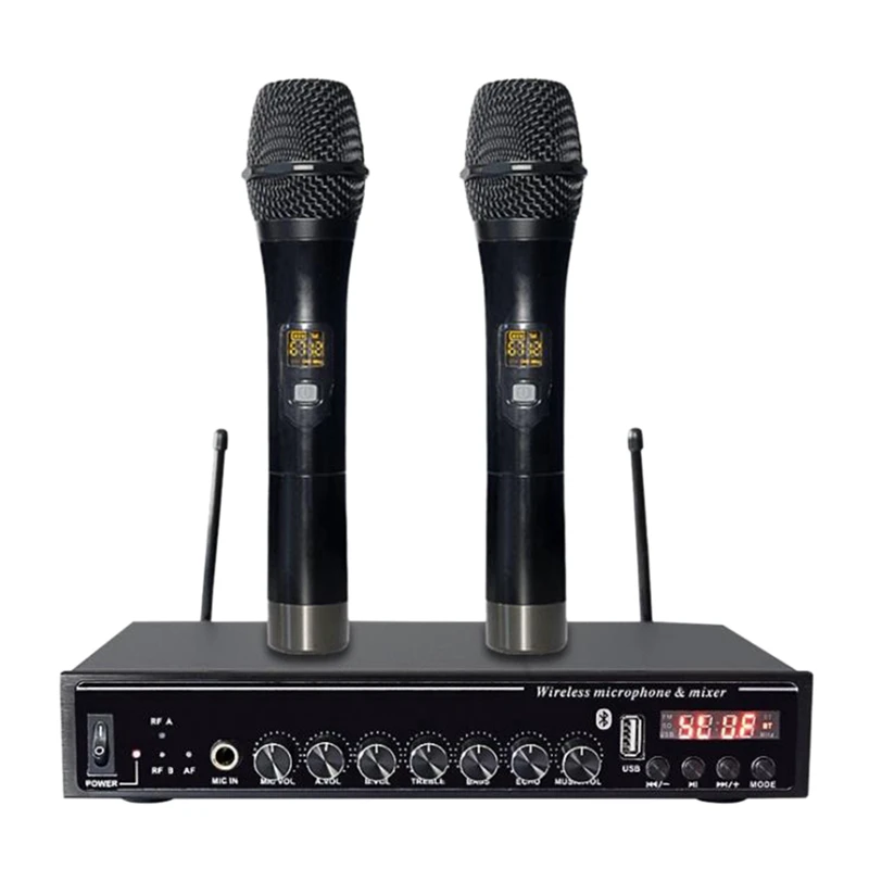 

Wireless Bluetooth U Segment Microphone One for Two Reverberation Tuning Family KTV TV Computer Karaoke Microphone