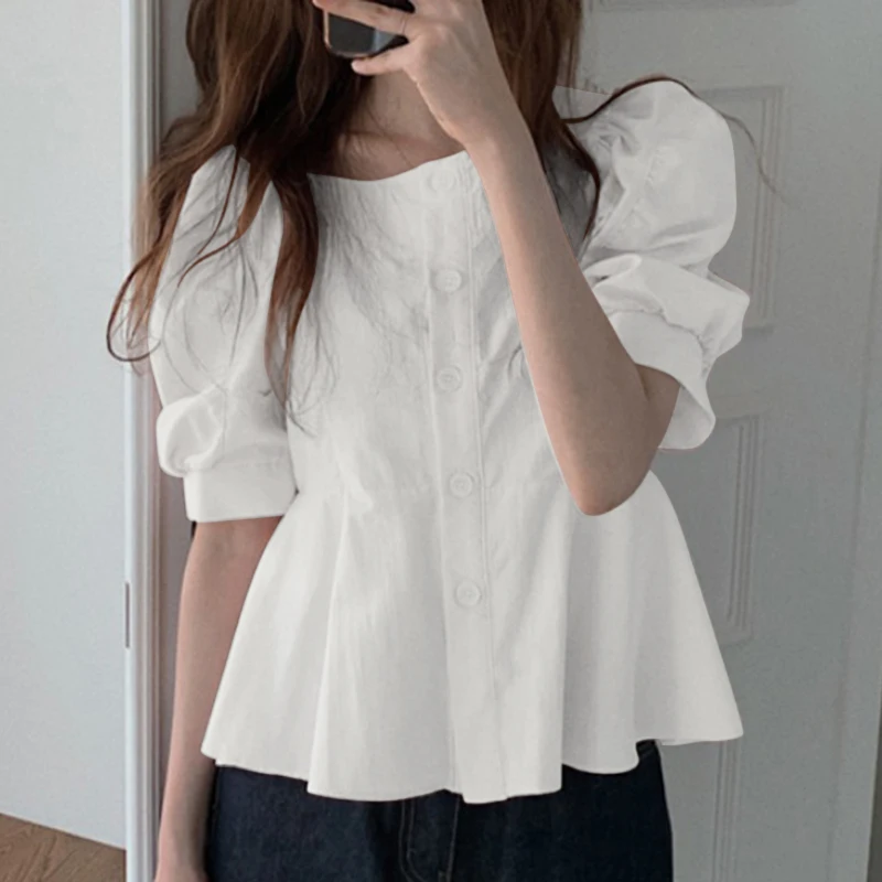 

VONDA 2022 Spring Women Stylish Solid Chemise Femme Button Up Blouse Office Casual Loose Party A-Line Blusas Tops Tunic Oversize