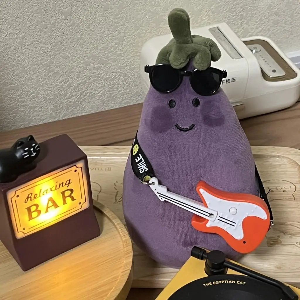 For Jellycat 17cm eggplant sunglasses guitar rock wear baby clothes accessories total summer travel match