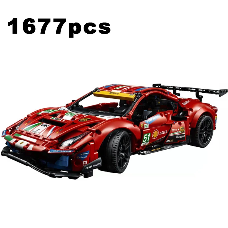 1677pcs City Pull Back Racing Toys for Boys Building Blocks Ferraried Sport Car Bricks Set Creator Kids Children Gift