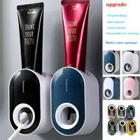 automatic toothpaste dispenser wall mounted toothpaste squeezer holder dust proof water proof no punching bathroom accessories