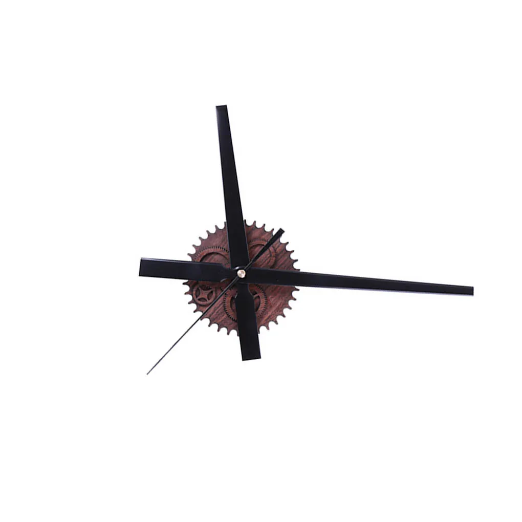 

3D Wall Clock Wood Gear DIY Movement Retro Style Home Decor Kit Tool
