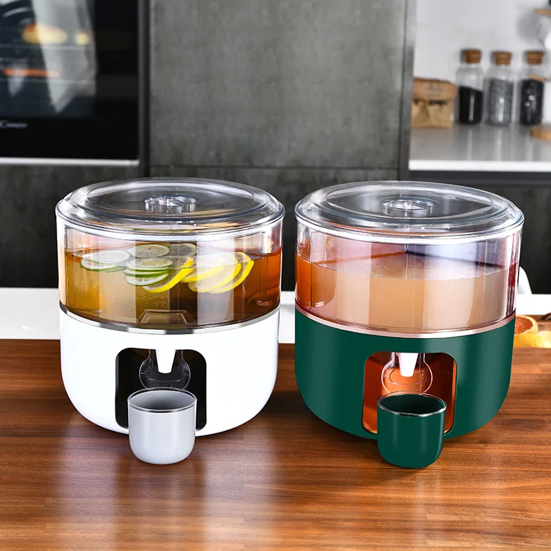 

Compartment Rotatable Cold Kettle Refrigerator with Faucet Large-capacity Household Ice Water Cup Juice Drink Cold Water Bucket