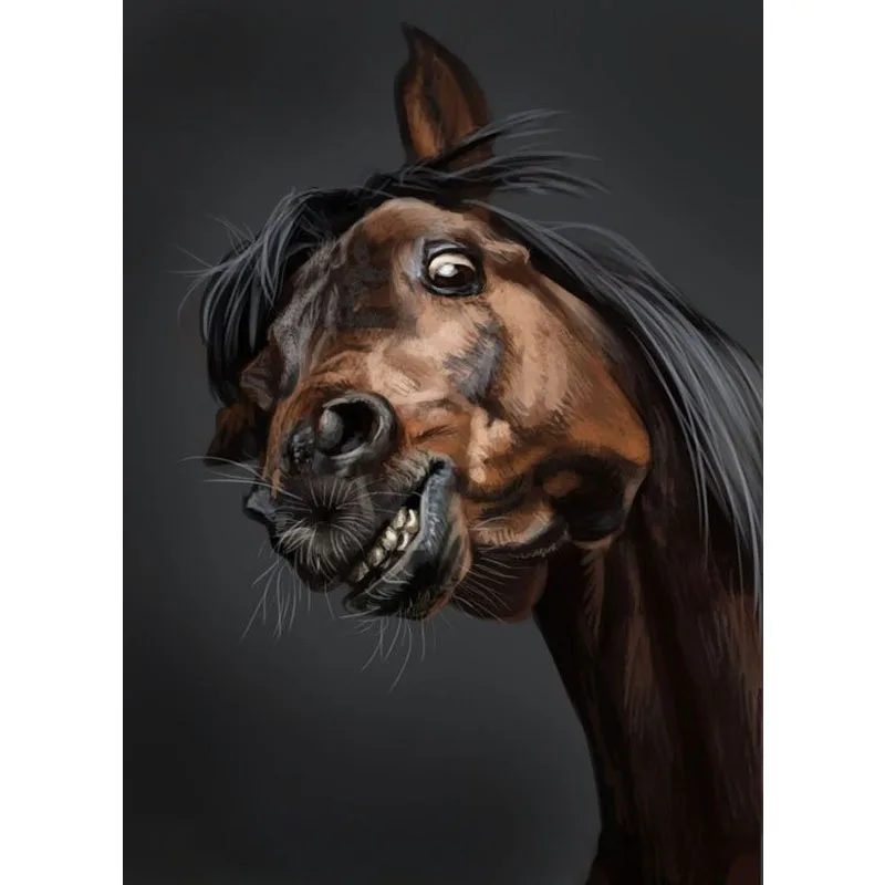 

Animal Naughty Horse Art 5D Diy Diamond Painting Cross Stitch Kit Full Drill Embroidery Mosaic Picture of Rhinestones Decor