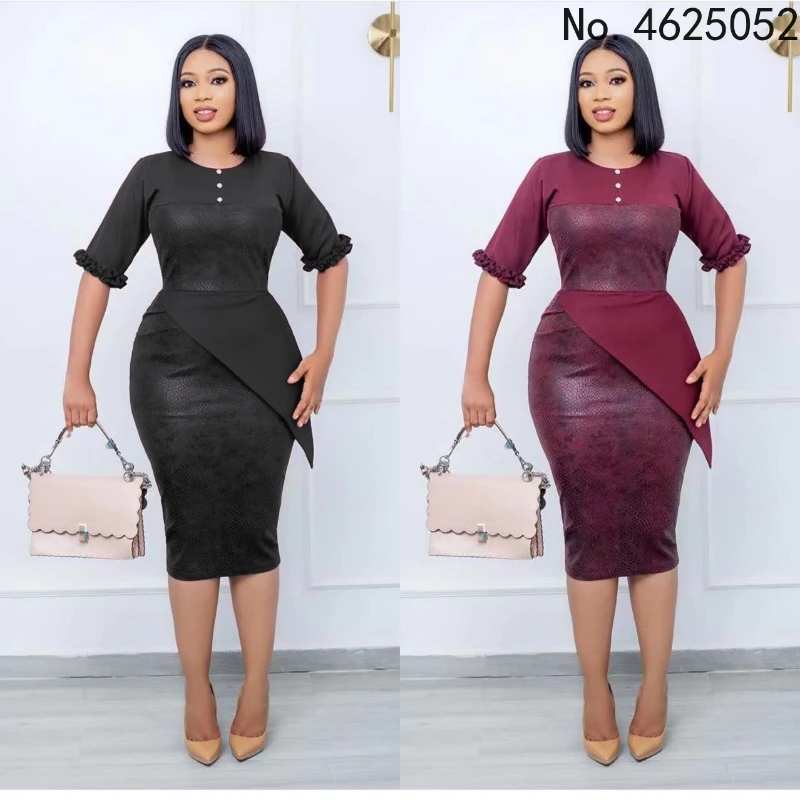 

2022 африканские платья для женщин, летнее Африканское платье с круглым вырезом и рукавом до локтя, африканская одежда для женщин