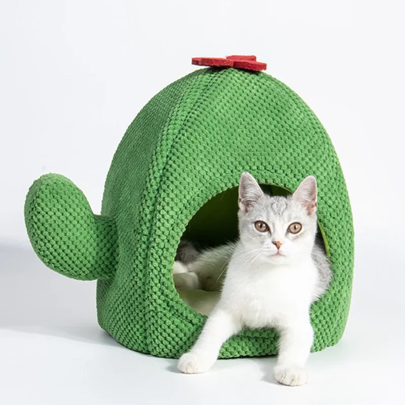 Cat Beds Semi-closed Bed for Cats Sleeping Sofa Bed Cat House Warm Kitten Beds Nest Pets Soft Cushion Nest House Pet Accessories