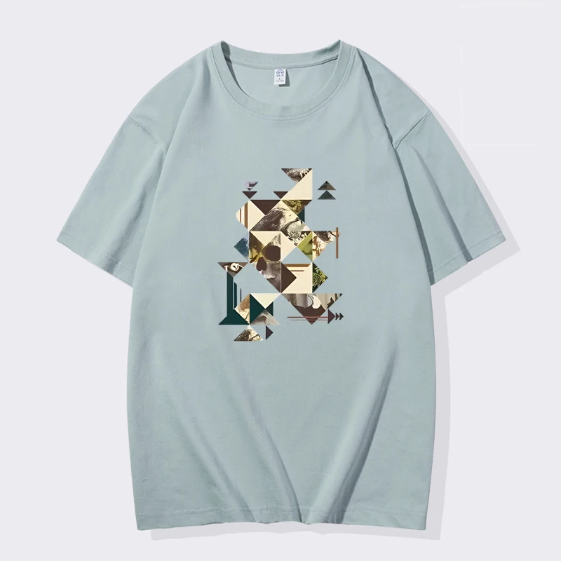 

T-shirt Men's Loose Shoulder Drop T-shirt Pure Cotton Short Sleeve Unisex Top Print Pattern