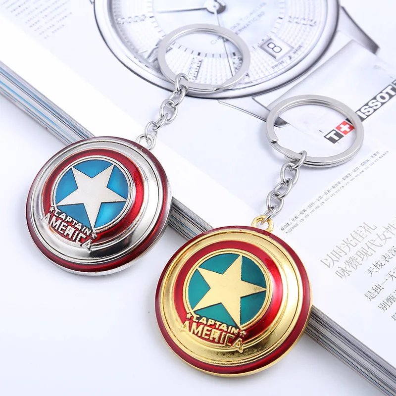 

Captain USA Keychain Metal Shield Keyring Avenger Alliance Key Chain Bag Car Pendant Accessorie Decoration Lovers Business Gifts