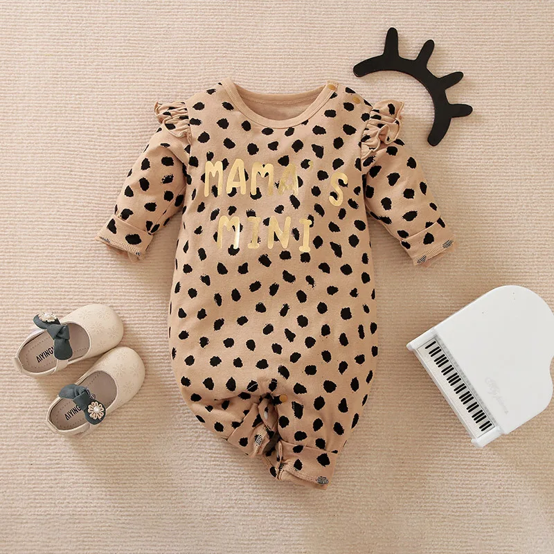 

Newborn Baby Girl Clothes Leopard print Romper Overalls New Born Onesie Toddler Fall Jumpsuit 0 3 6 9 12 18 Month Pajama Things
