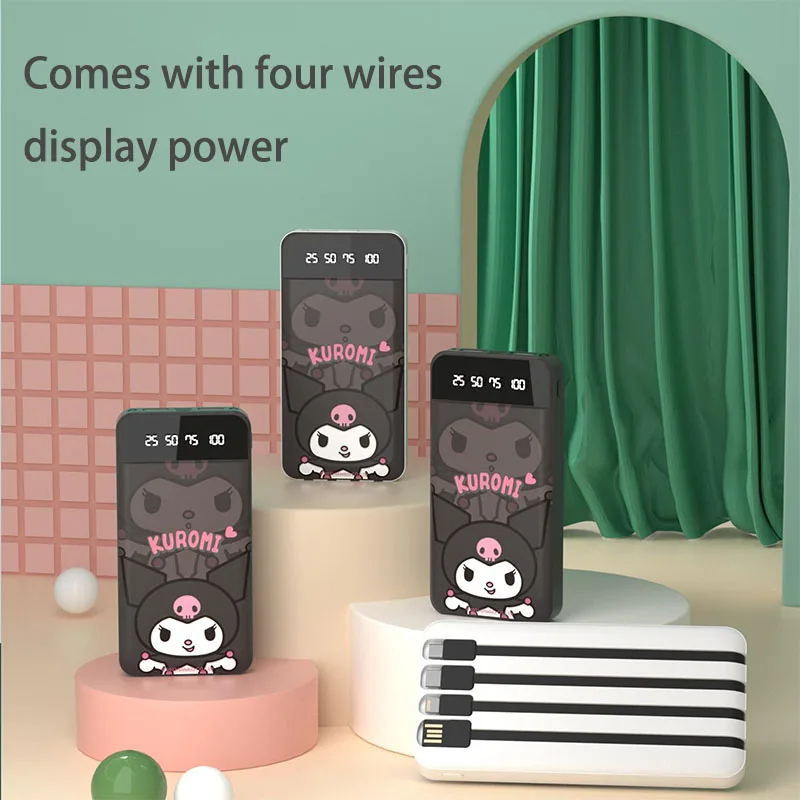 

Kuromi Pachacco Power Bank External Charger Cartoon Creativity 30000mAh/20000mAh Own Line Portable Travel Essentials Supplies