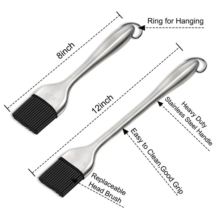 

LMETJMA силиконовая кисточка для барбекю не содержит Бисфенол А, кондитерские изделия с ручкой из нержавеющей стали, барбекю, турецким маслом д...