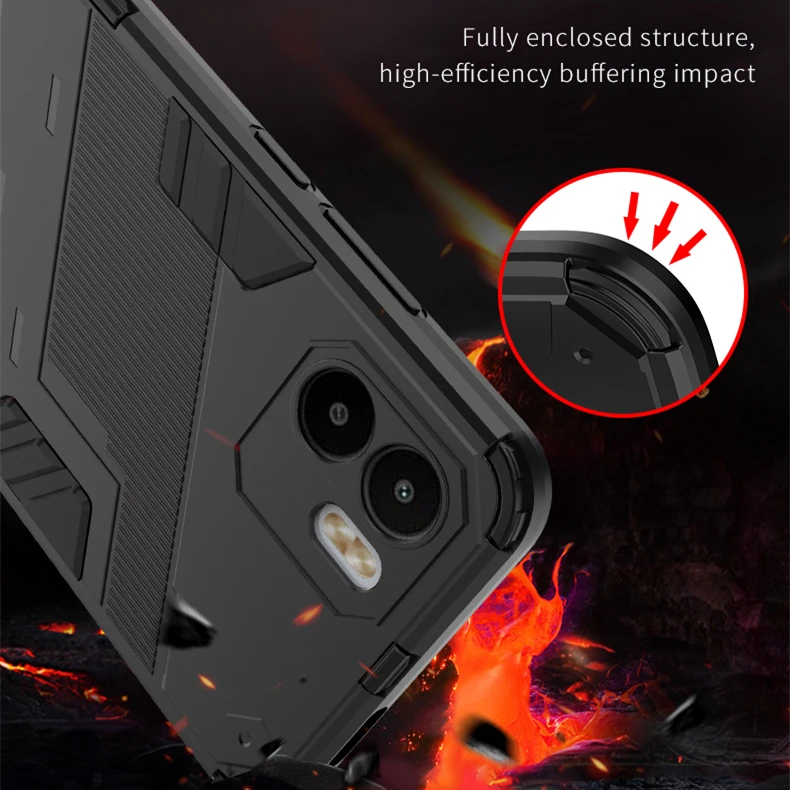 For Xiaom Redmi A1 Case Protective For Redmi A1 Cover Invisible Bracket Shell TPU Armor Phone Holder For Redmi A1 Plus Case