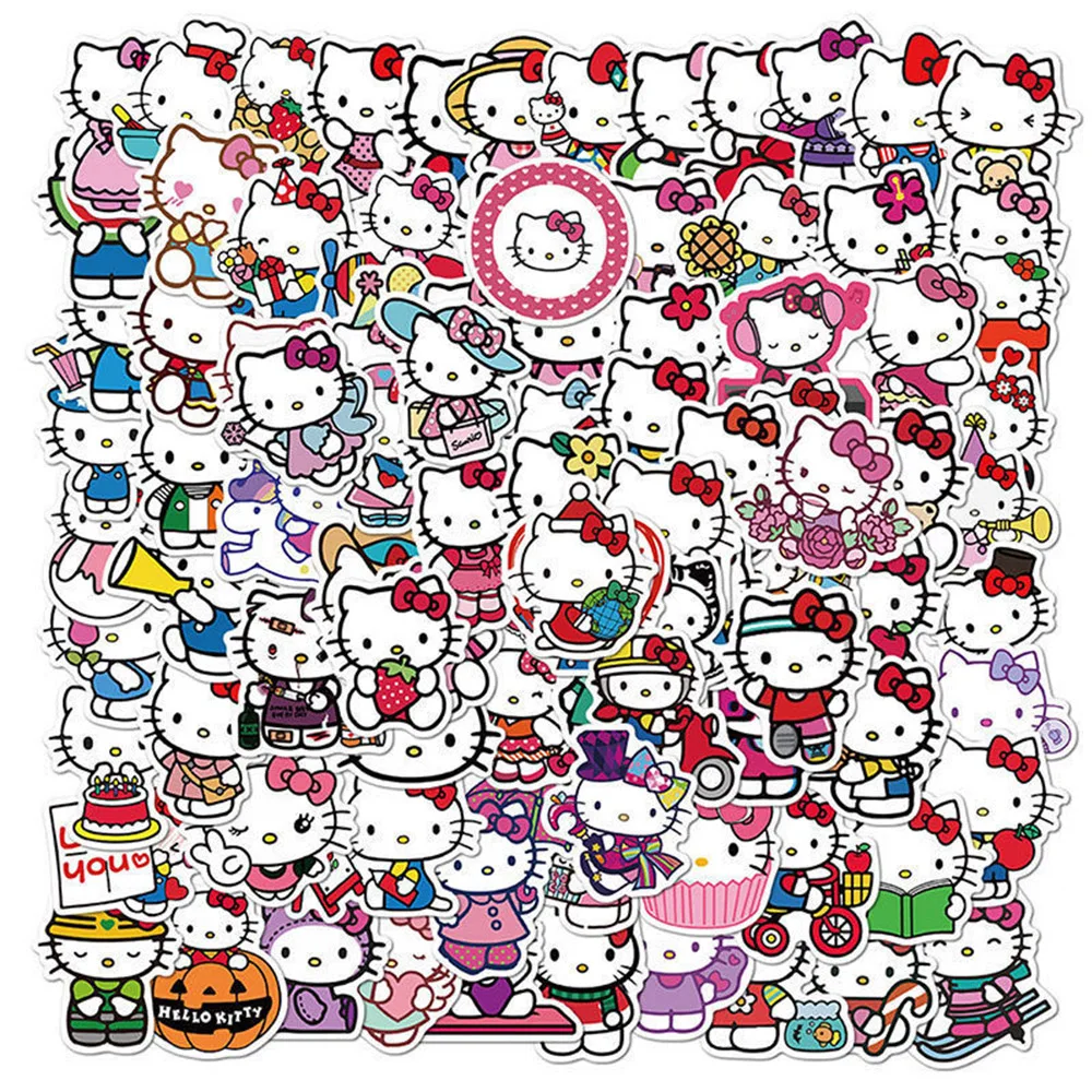 10/30/50/100pcs Kawaii Hello Kitty Sticker for Girls Kid Waterproof Cute Cartoon Decal DIY Scrapbooking Travel Case Laptop Diary