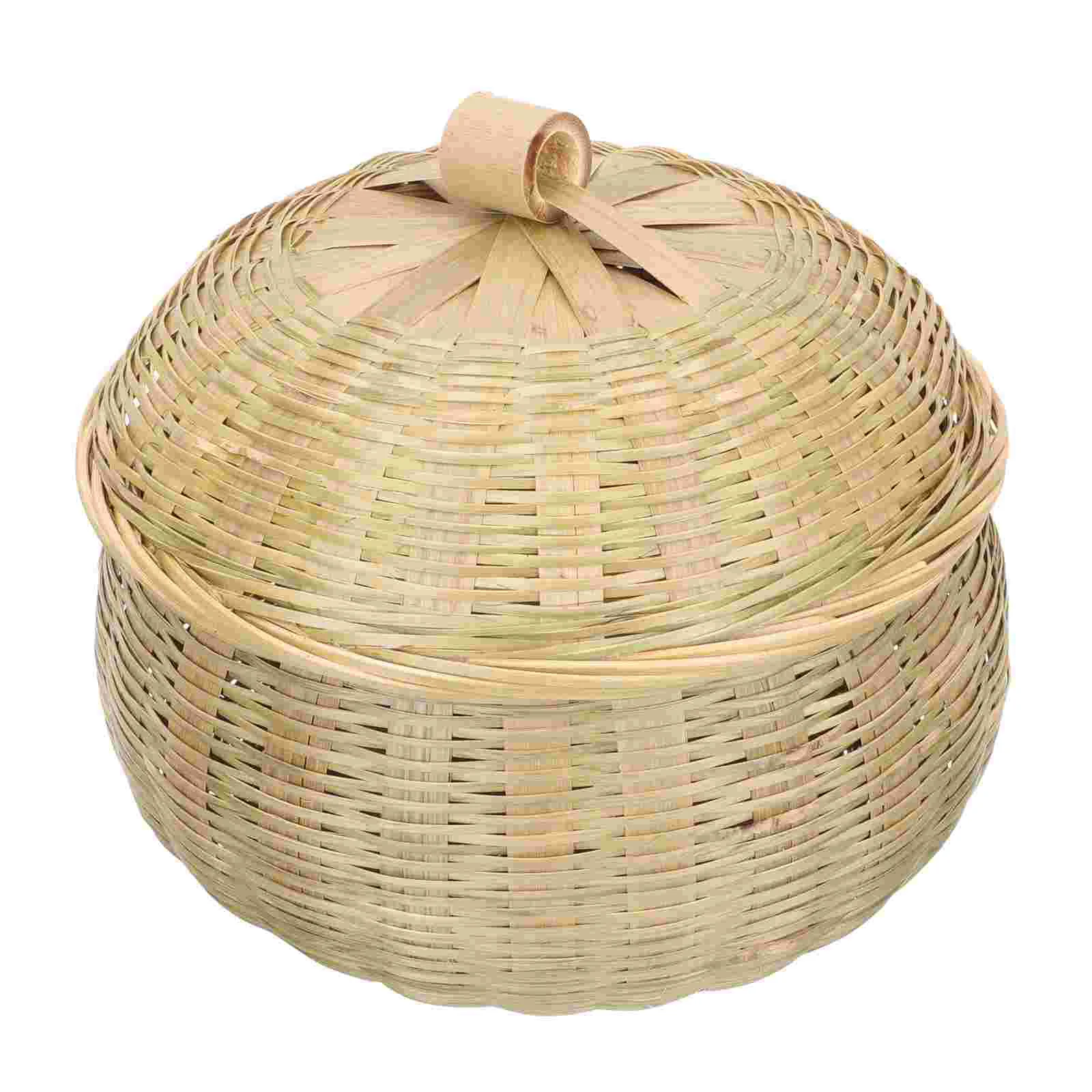 

Basket Storagewoven Baskets Egg Lid Rattan Wickerfruit Picnic Bread Seagrass Round Traylids Eggs Decorative Fresh Willow Holder