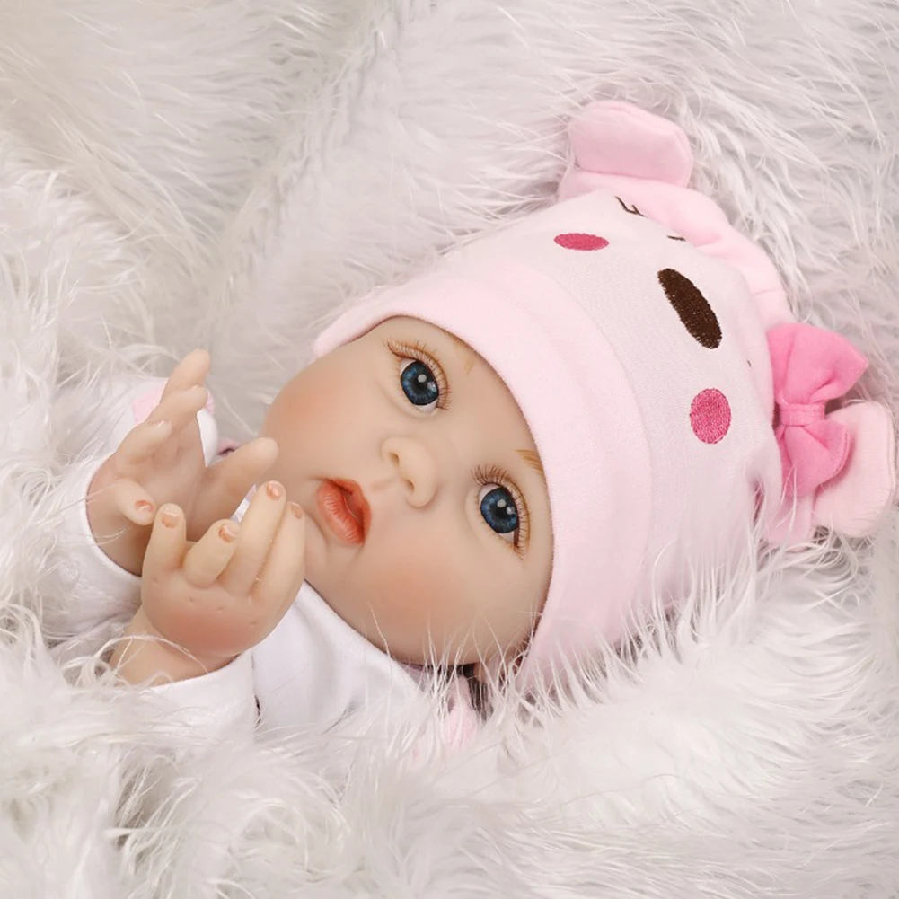 

40 см, популярная милая Кукла Reborn, мягкая кукла-Малыш, Детский костюм, бутылка-пустышка с голубыми глазами, высококачественный кукольный пода...