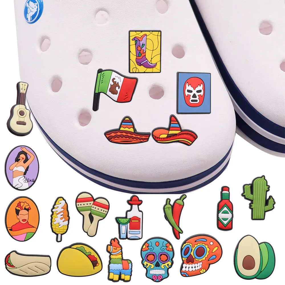 1 шт. Подвеска для обуви мексиканская женская шляпа авокадо кукуруза ракетка Тако