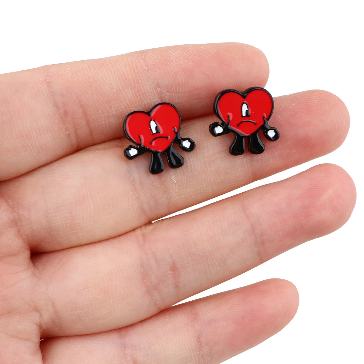

Red Heart Women's Earrings Cute Earrings For Women Girl Fashion Jewelry Heart Stud Earrings Wholesale