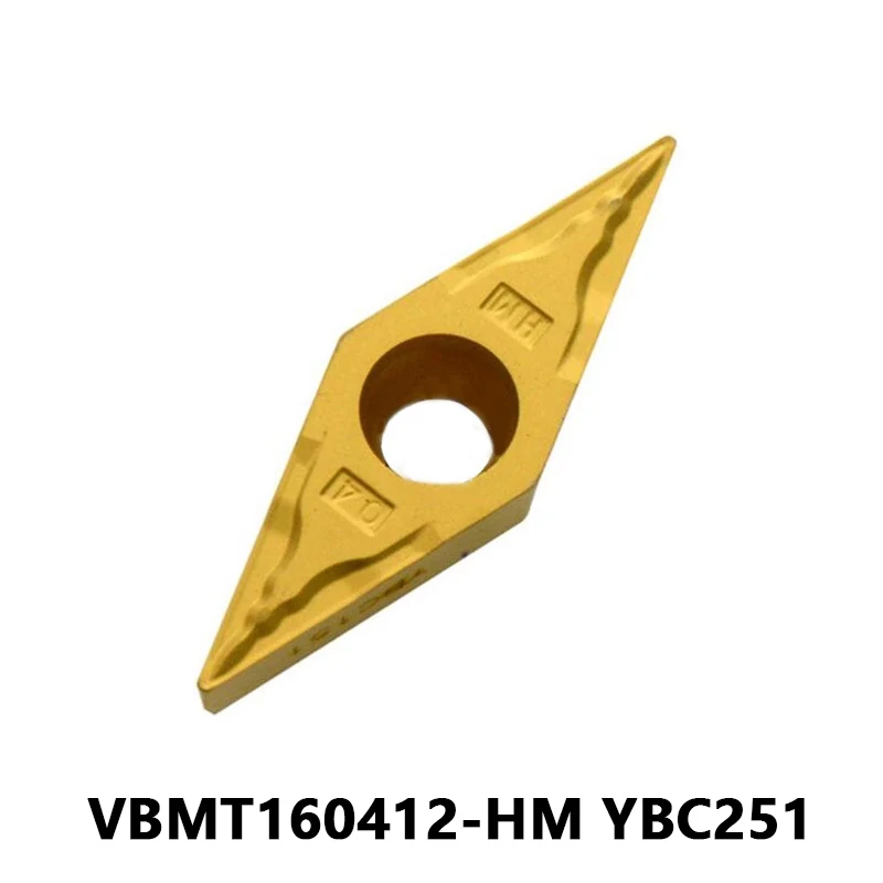 10 шт. VBMT160412-HM YBC251 твердосплавные пластины токарный инструмент с ЧПУ резак для