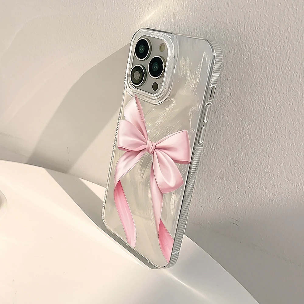 Фото Чехол для телефона Giant Bow с 3D-текстурой перьев, матовый, для iPhone 17 Pro Max, 16, 15, 14 Pro, 13, 12, 11 Pro Max, 7, 8 Plus, XR, 16, 17E №4
