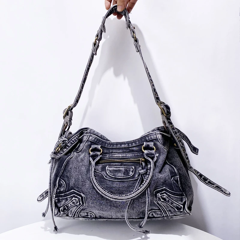 Мотоциклетные и байкерские джинсовые сумки для женщин роскошная дизайнерская