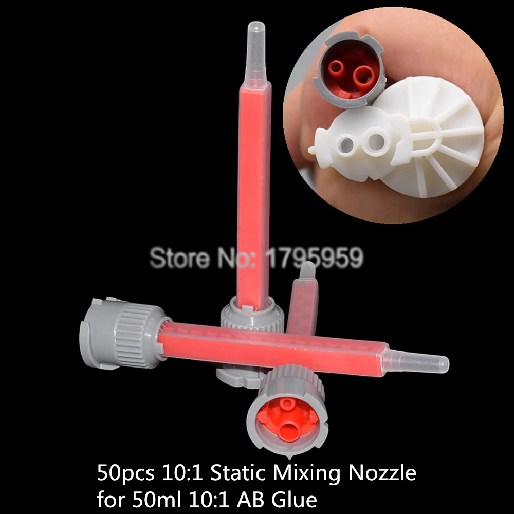 

50 шт. статический смеситель 1:1 смесительная насадка 10:1 аппликатор для эпоксидного клея AB клей смешанная трубка двойной картридж квадратный набор насадок для смешивания