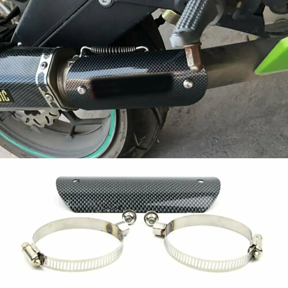 

Accessories Exhaust Heat Shield Carbon Style Look Guard Parts Protector