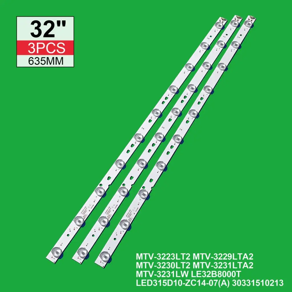 3pcs/lot LED Backlight strip 10 Lamp for JVC LT-32M345 LE32B310N LE32A7100L LE32A31 LE32B510X LED315D10-ZC14-01(D) LED315D10-ZC1