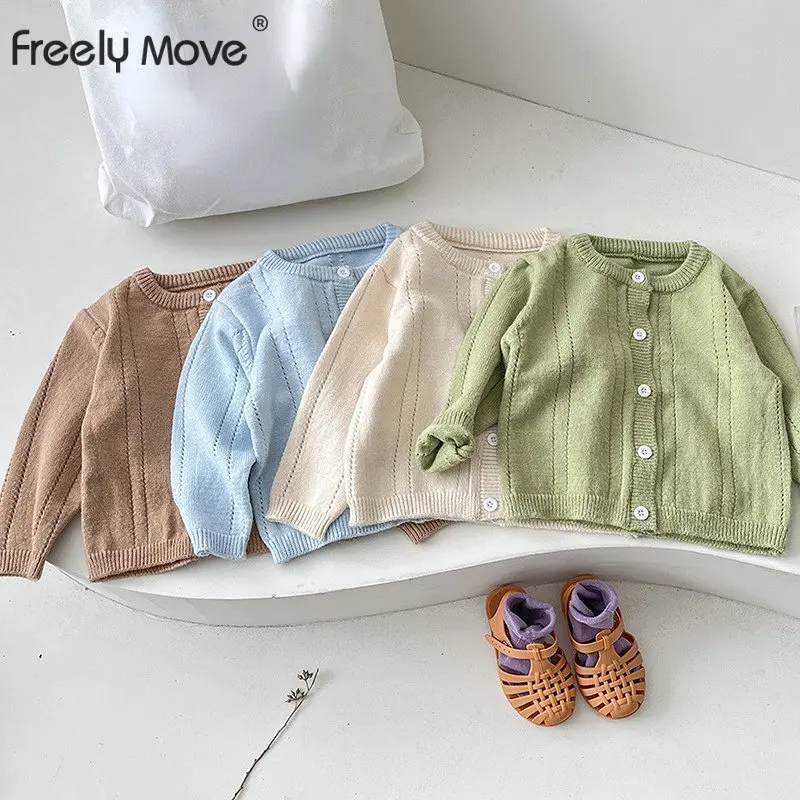 

Детские пальто для девочек и мальчиков на весну и осень, однотонный вязаный кардиган для малышей, куртки, детская верхняя одежда