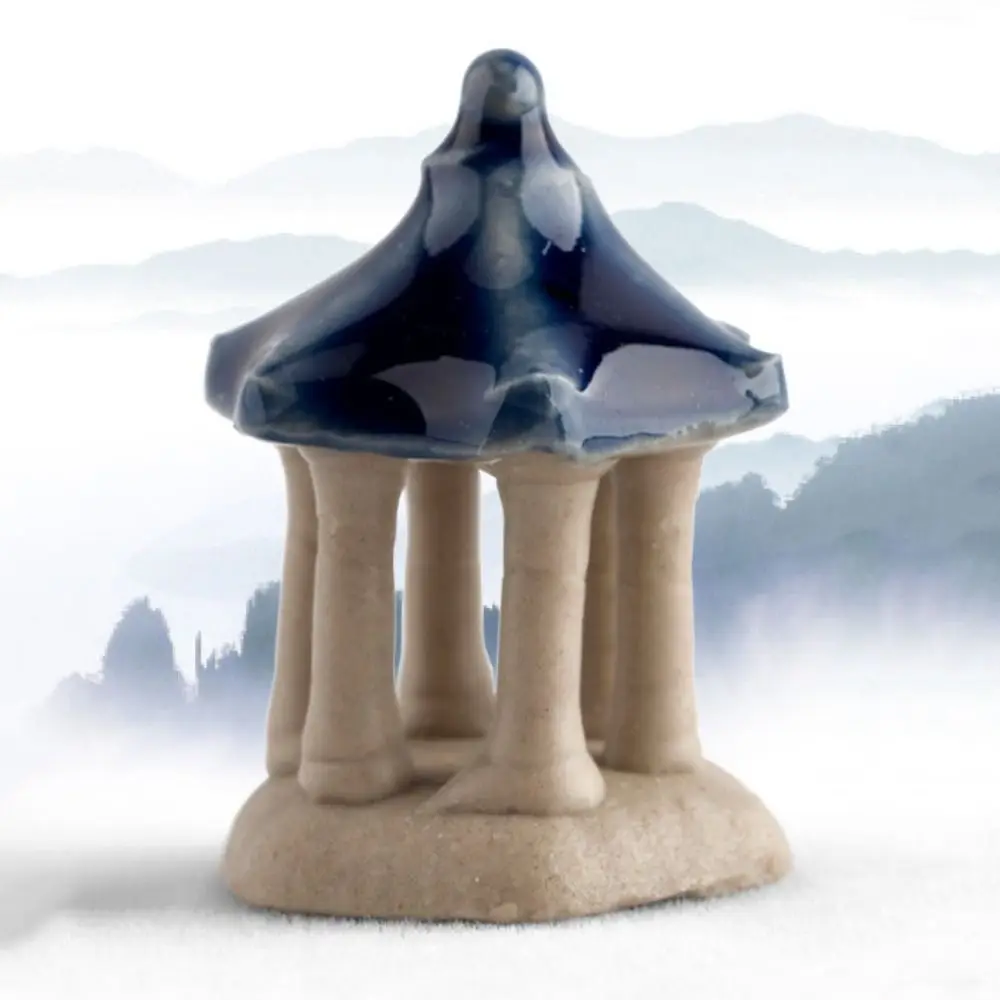 

Chinese Classical Building Rockery Bonsai Aquarium Landscape Decorat Crafts Color Ceramic Pavilions and Pavilions Figurines
