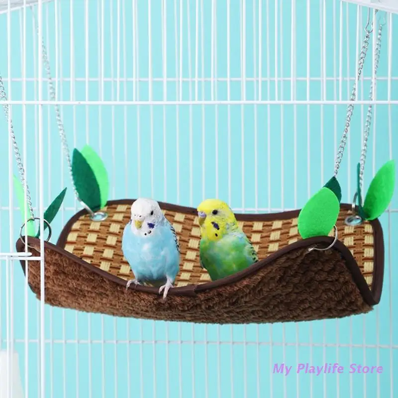 

Bird Hanging Hammock for Cage Warm Nest Plush Bed Hideout Parrot Snuggle Hut for Sleeping Playing for All Seasons