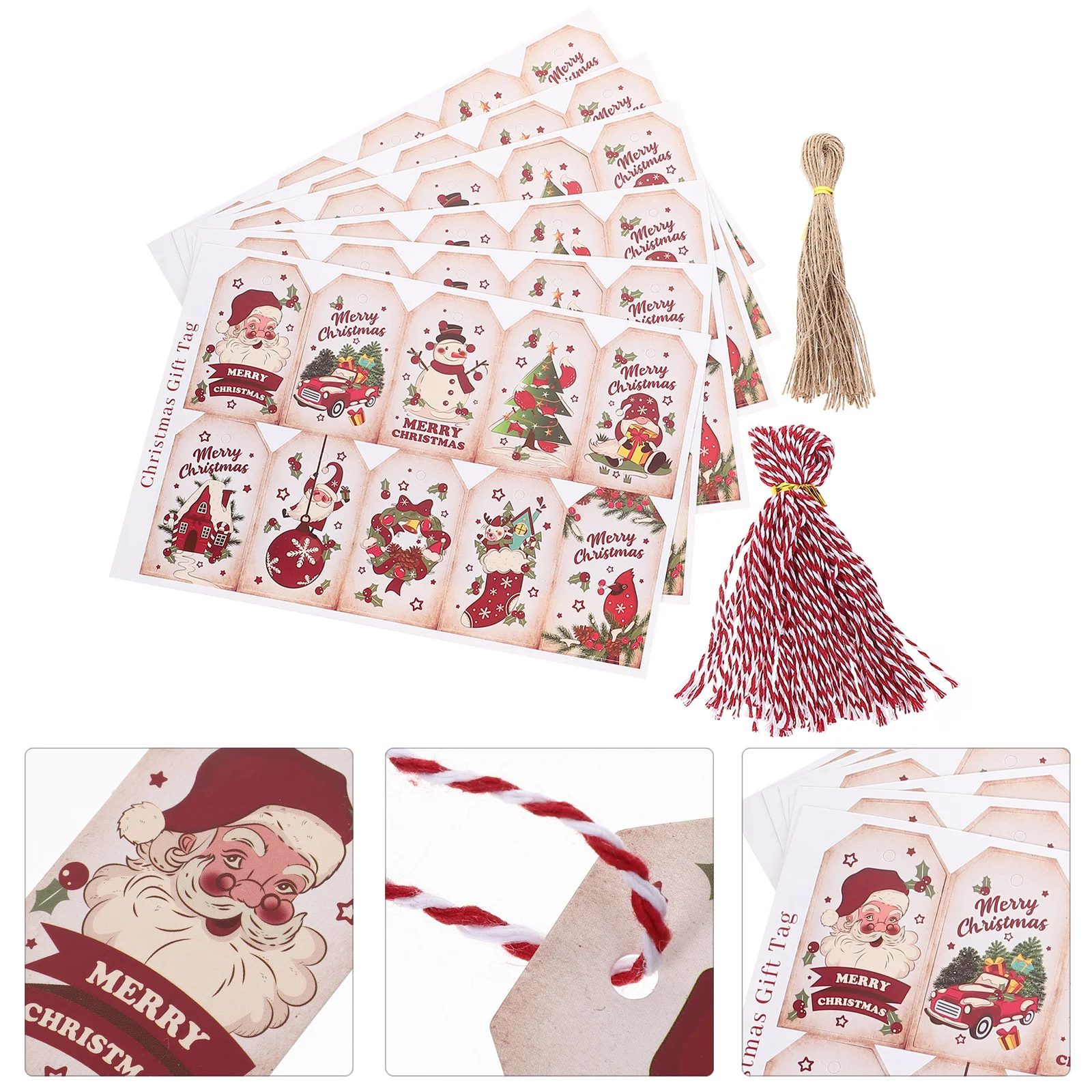 

100pcs Christmas Hanging Tags Xmas Tree Paper Tags Festival Decorative Gift Box Tags